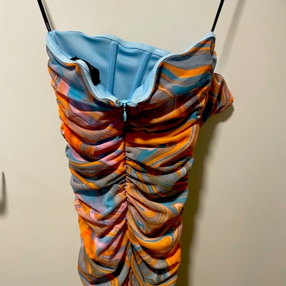 Ruffled mesh corset mini dress - Picture 2 of 3